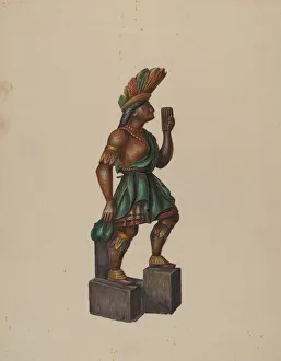 Cigar Store Indian, c. 1936. Creator: Walter Hochstrasser