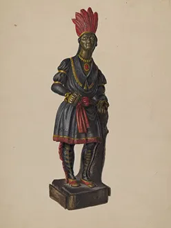 Cigar Store Indian, c. 1936. Creator: Walter Hochstrasser