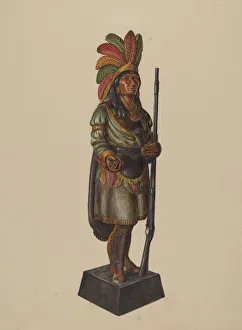 Cigar Store Indian, c. 1936. Creator: Walter Hochstrasser
