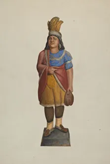 Cigar Store Indian, c. 1937. Creator: Alice Stearns