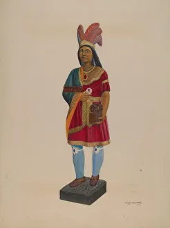 Cigar Store Indian, c. 1937. Creator: Chris Makrenos