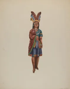 Cigar Store Indian, c. 1937. Creator: Einar Heiberg