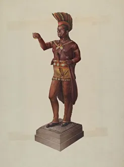 Cigar Store Indian, c. 1937. Creator: Robert Pohle
