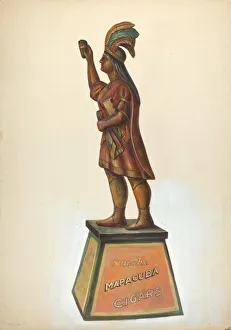 Cigar Store Indian, c. 1937. Creator: Unknown