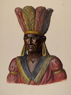 Cigar Store Indian, c. 1937. Creator: Walter Hochstrasser