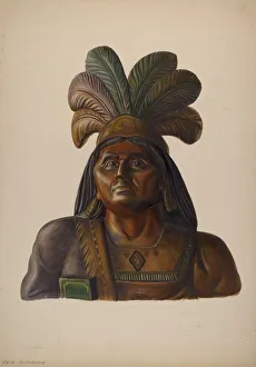Cigar Store Indian, c. 1937. Creator: Walter Hochstrasser