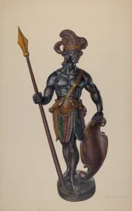 Cigar Store Indian, c. 1937. Creator: Walter Hochstrasser