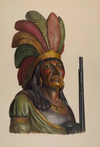 Cigar Store Indian, c. 1937. Creator: Walter Hochstrasser