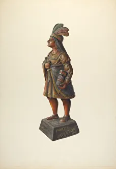 Cigar Store Indian, c. 1937. Creator: Walter Hochstrasser