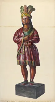 Cigar Store Indian, c. 1937. Creator: Walter Hochstrasser