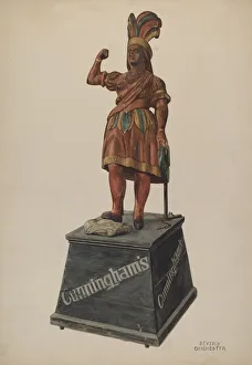 Cigar Store Indian, c. 1938. Creator: Beverly Chichester