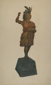 Cigar Store Indian, c. 1938. Creator: Orville Cline