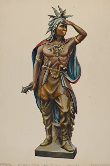 Cigar Store Indian, c. 1938. Creator: Walter Hochstrasser