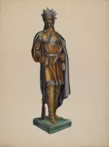 Cigar Store Indian, c. 1938. Creator: Walter Hochstrasser