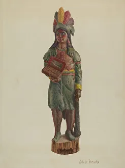 Cigar Store Indian, c. 1939. Creator: Adele Brooks