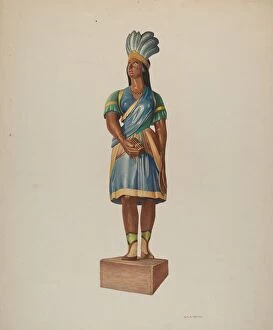 Shop Gallery: Cigar Store Indian, c. 1940. Creator: Robert W.R. Taylor