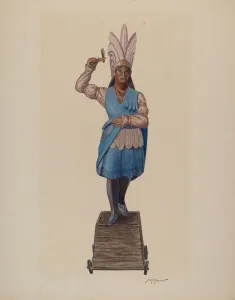 Cigar Store Indian, c. 1941. Creator: Sydney Roberts