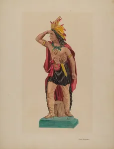 Cigar Store Indian, c. 1941. Creator: Violet Hartenstein