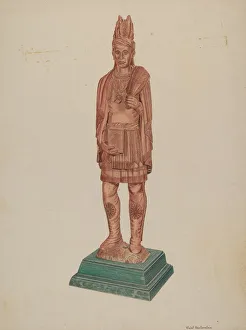 Cigar Store Indian, c. 1941. Creator: Violet Hartenstein