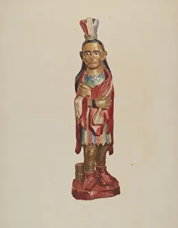 Ryder Albert Prints: Cigar Store Indian, c. 1946. Creator: Albert Ryder