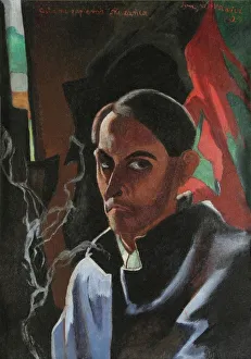 Witkacy Prints: The Last Cigarette of the Condemned (Self-Portrait), 1924. Creator: Witkacy (Witkiewicz)