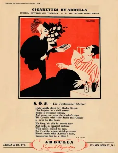 Cigarettes by Abdulla - S. O. S. - The Professional Cheerer, 1939