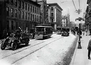 Trams Prints: Cincinnati car strike, 1913. Creator: Bain News Service
