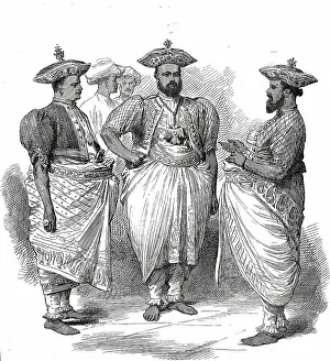 Sri Lankan Prints: Cinghalese Chiefs waiting for the Prince of Wales at Kandy