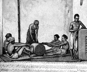 Cinnamon packing, India, 1895. Artist: Armand Kohl