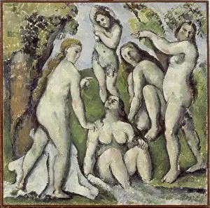 Bather Prints: Cinq baigneuses (Five Bathers), 1886. Creator: Paul Cezanne