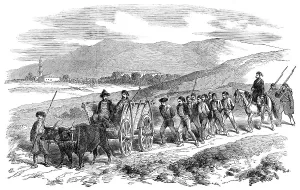 Circassian Prints: Circassian Prisoners brought into Schumla, 1854. Creator: Unknown
