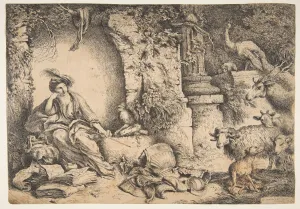 Trojan Wars Gallery: Circe with the companions of Ulysses changed into animals, 1650-51