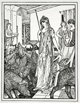 Transformation Gallery: Circe sends the Swine (The Companions of Ulysses) to the Styes, 1926. Artist