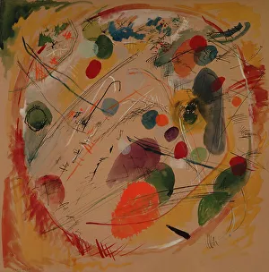 Parisabstract Expressionism Prints: In the circle, c 1914. Creator: Kandinsky, Wassily Vasilyevich (1866-1944)