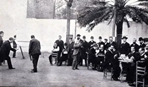 Assembly Prints: Circle and outdoor games in the courtyard of the Cafe of the Centro Autonomista de
