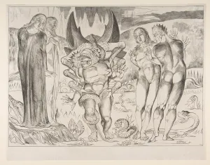 Criminal Prints: Circle of Theives: Agnello Brunelleschi Attacked By a Six-Footed Serpent, from Dan... ca
