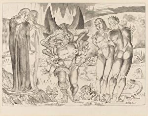 Dante Aligheri Gallery: The Circle of the Thieves; Agnolo Brunelleschi Attacked by a Six-Footed Serpent, 1827