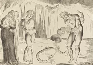 Dante Aligheri Gallery: The Circle of the Thieves; Buoso Donati Attacked by the Serpent, 1827