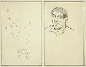 Numbers Prints: Circles and Numbers; Self-Portrait [recto], 1884-1888. Creator: Paul Gauguin