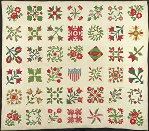 Plain Weave Prints: The Circuit Rider's Quilt, Ohio, c. 1862. Creator: Unknown