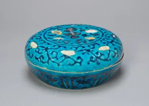 Incised Prints: Circular Covered Box with Floral and Lingzhi Mushroom Scrolls, Ming dynasty (1368-1644)