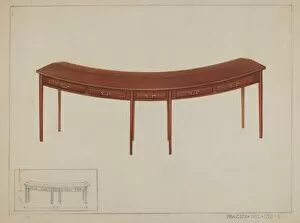Tables Collection: Circular Desk, c. 1936. Creator: Cornelius Frazier