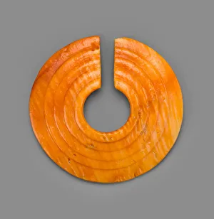 Panama Collection: Circular Nose Ornament Incised with Concentric Bands, A.D. 800 / 1200. Creator: Unknown