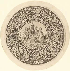Circular Ornament with Musicians Playing near a Well, c. 1495 / 1503