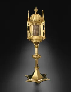 Reliquary Prints: Circular Reliquary with Domed Roof and Relics of Saints Godehard and Bernward, 1375 / 1400