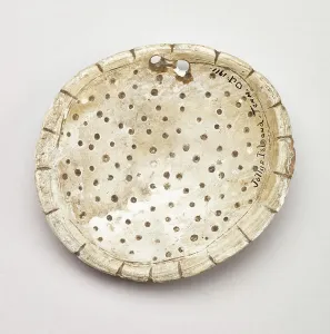 Scallop Prints: Circular shell gorget with scalloped edges, 1200-1500. Creator: Unknown