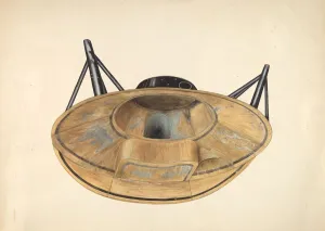 Wilbur M Rice Prints: Circular Tin Bath Tub, c. 1938. Creator: Wilbur M Rice
