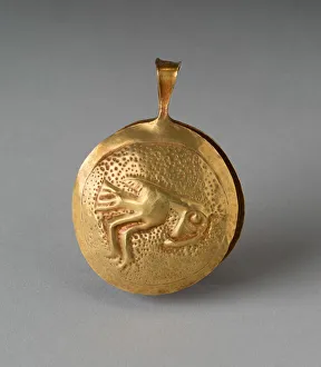 Circular Tweezers with Bird in Relief Against a Stippled Background, Probably A.D Circular Tweezers with Bird in Relief Against a Stippled Background, Probably A.D