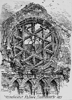 Winchester House Prints: The Circular Window of the Hall of Winchester House (Winchester Palace)