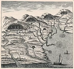 Athanasius Gallery: Circulation of water between sea and mountains, 1665